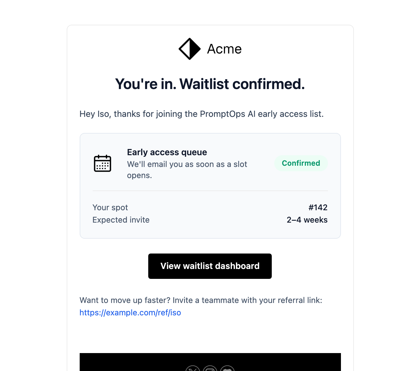 Waitlist Confirmed