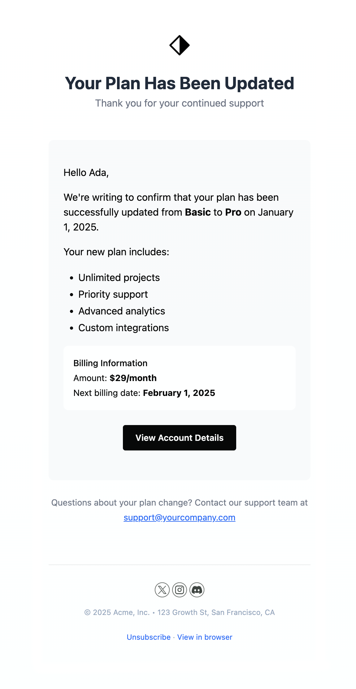 Plan Canceled
