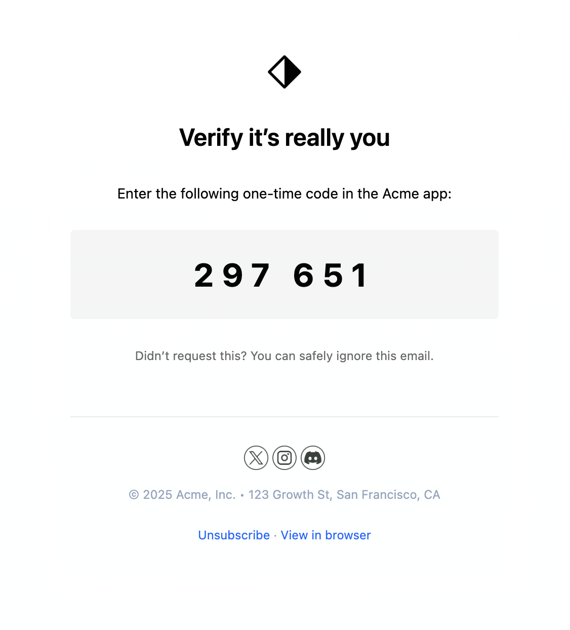 Verify code